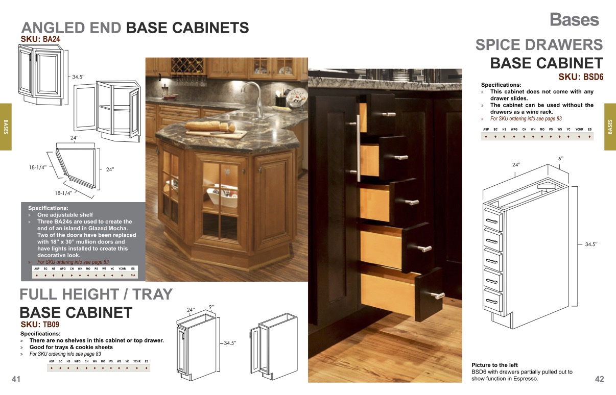 angled end base cabinet